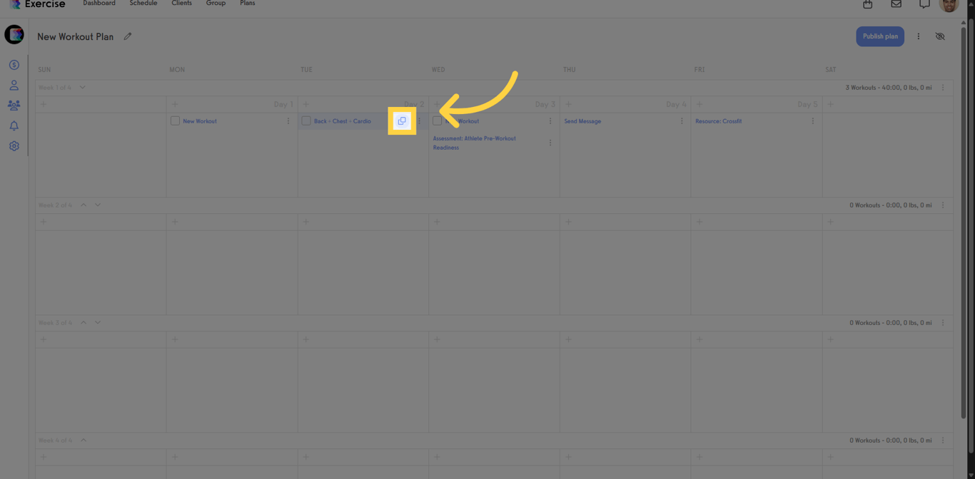 Copy workout routine icon