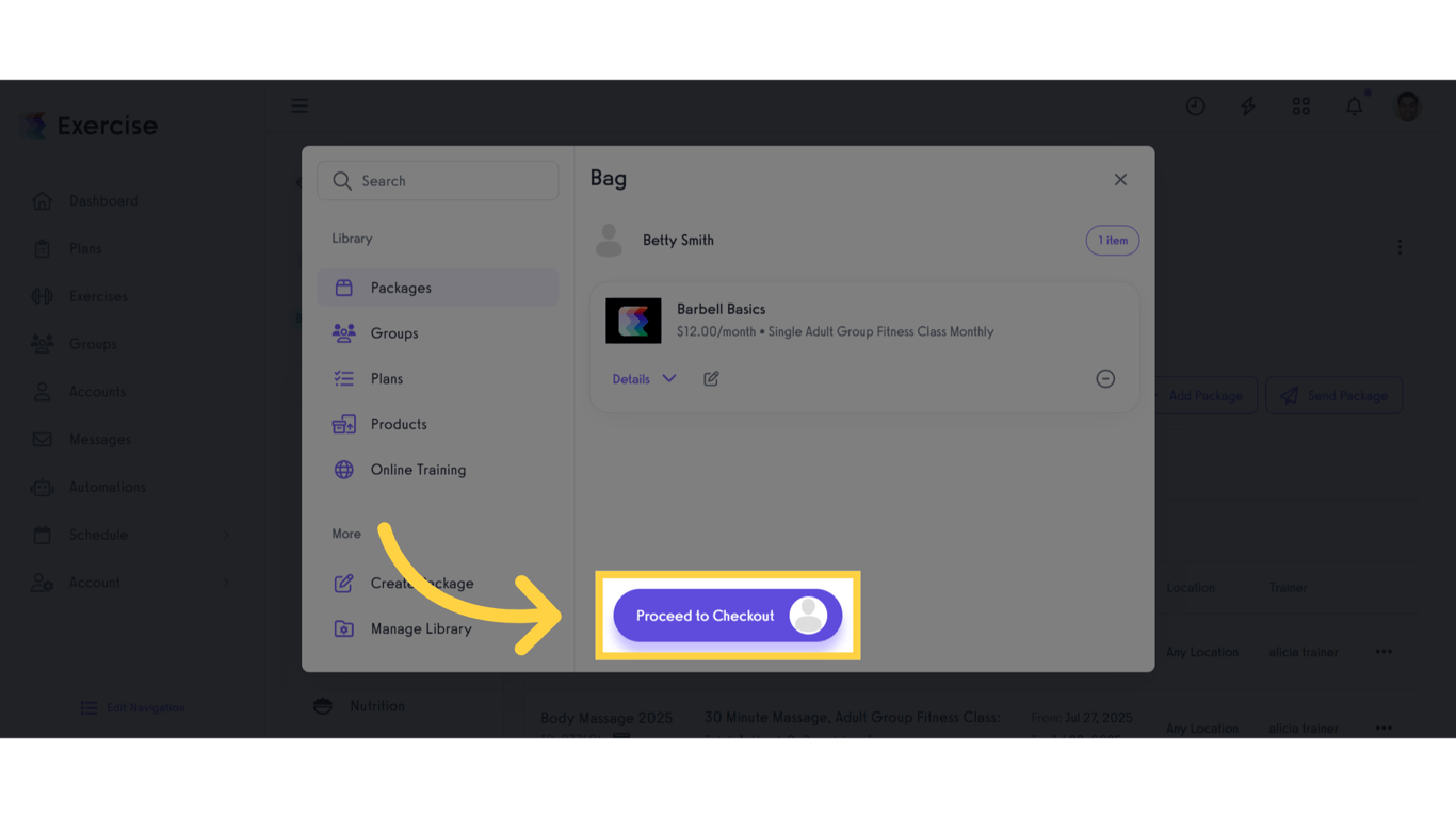 Click 'Proceed to Checkout'