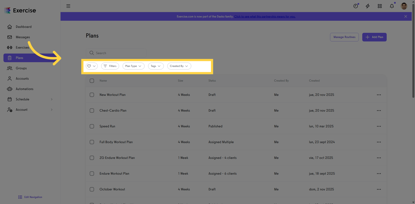 Open the Filters Menu