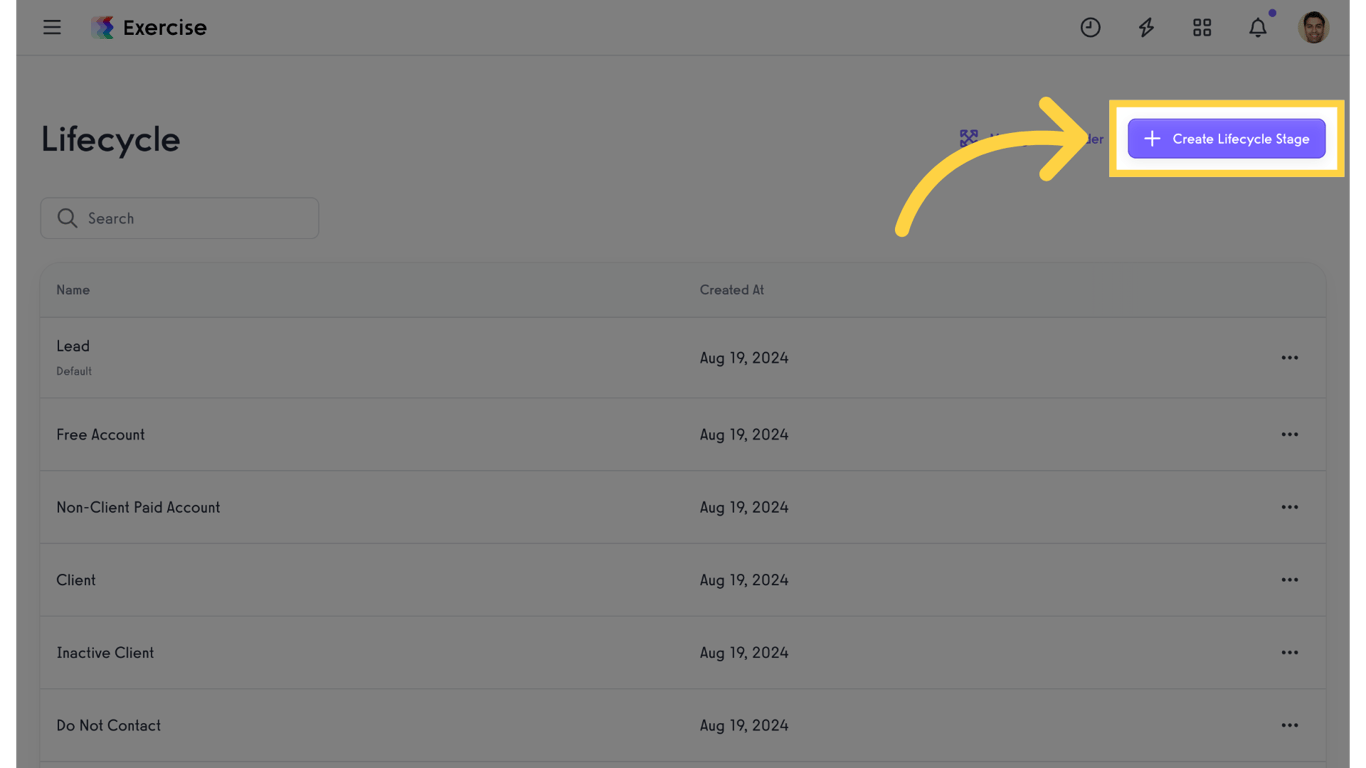 Create Lifecycle Stage