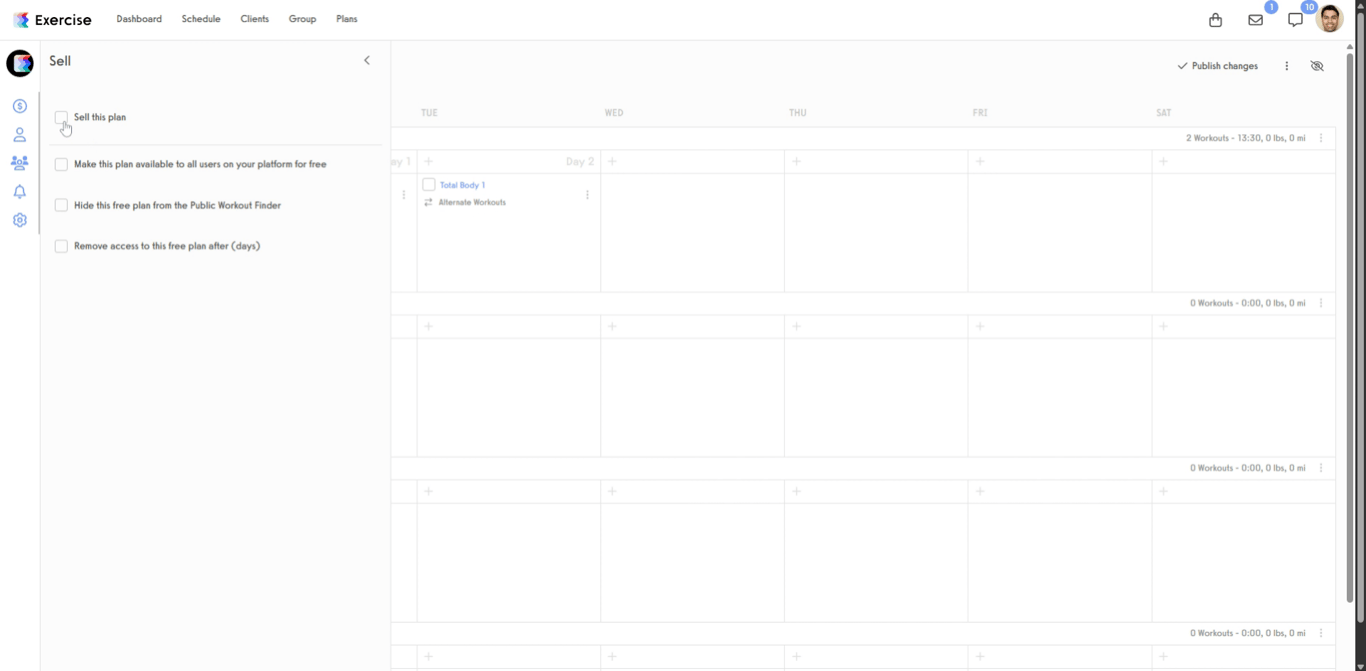 Turn On Selling Toggle