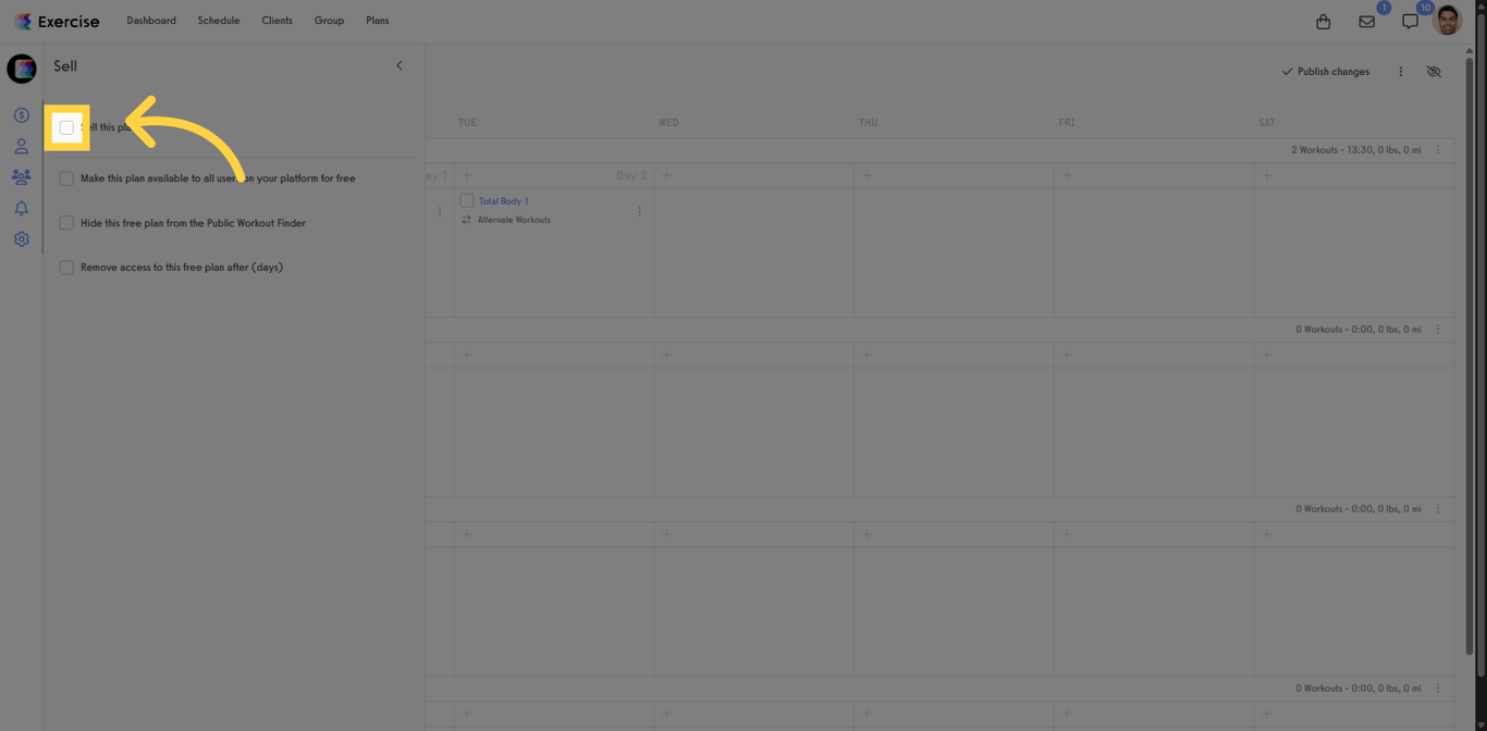 Enable Plan Selling Feature