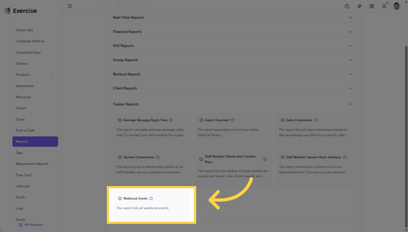 View Webhook Events Report