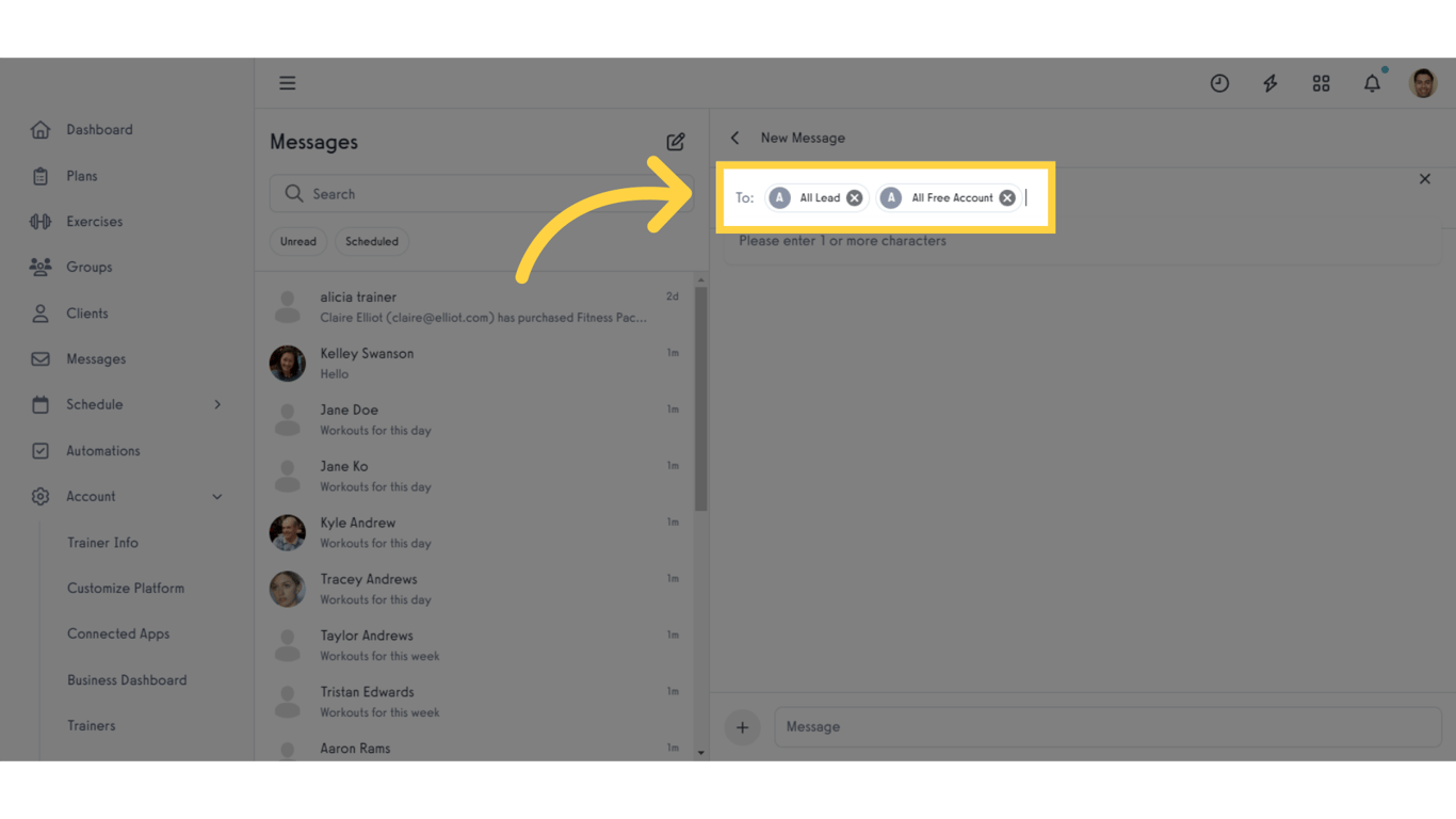 You can now communicate directly with leads on the Messages tab, and can also send bulk messages to everyone in a given Lifecycle Stage.