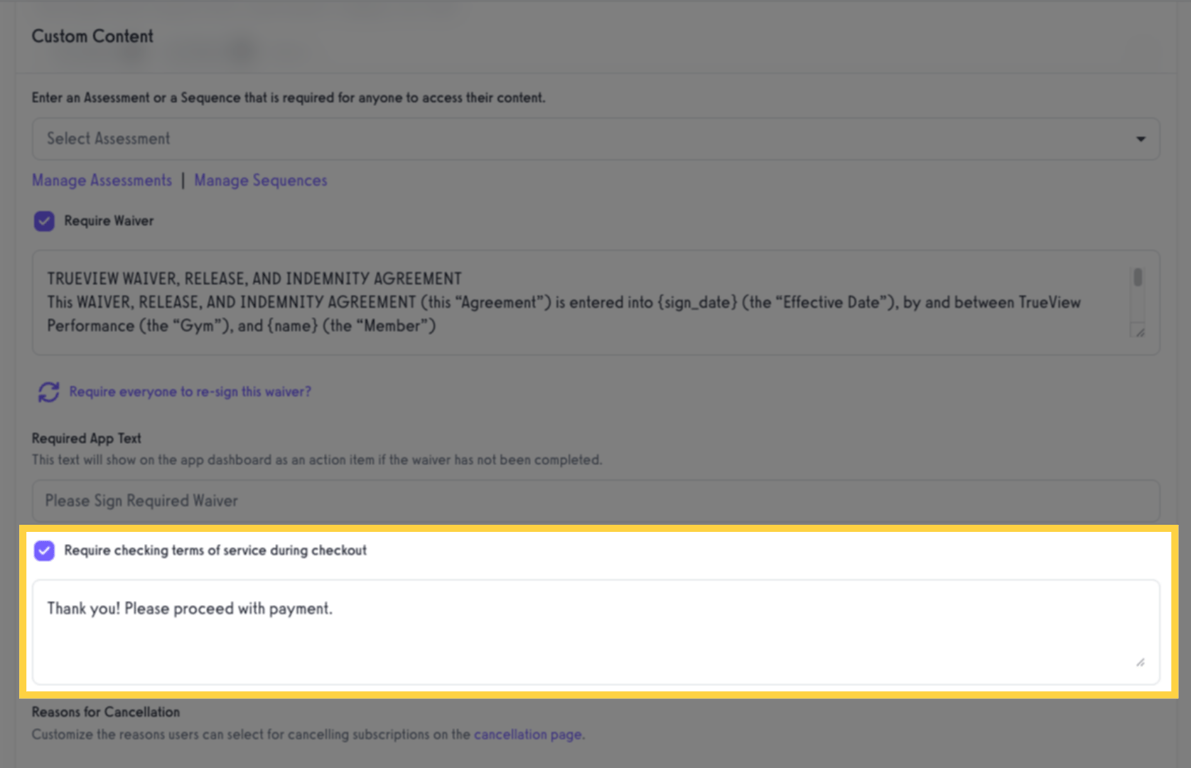 Enable Require Checking Terms