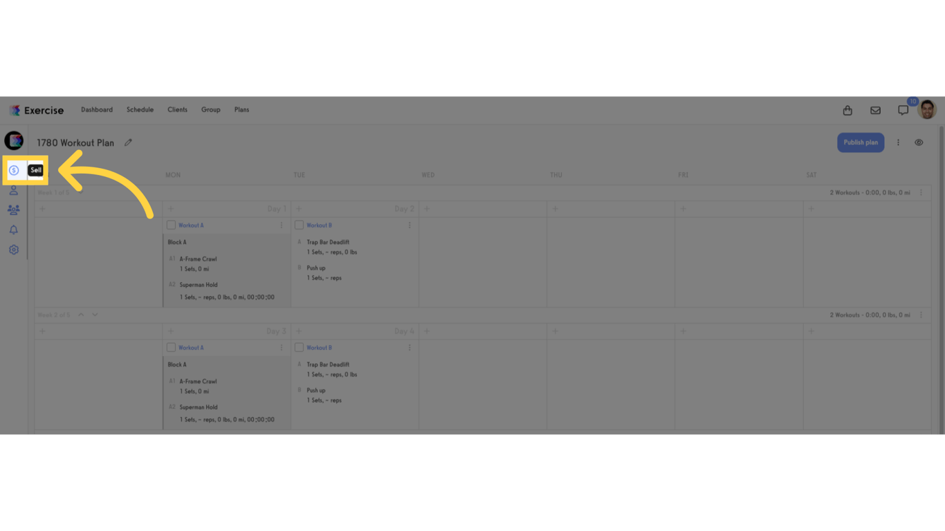 Click the 'Sell' icon.