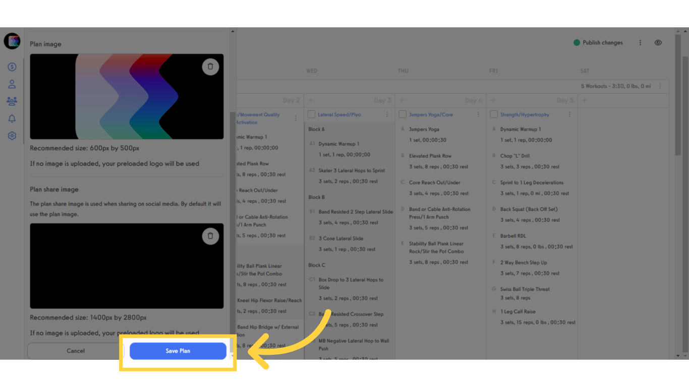 Click 'Save Plan' to save your changes.