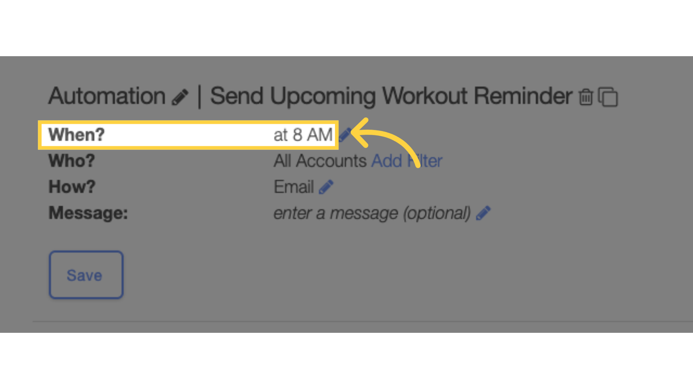 Select the time to send.