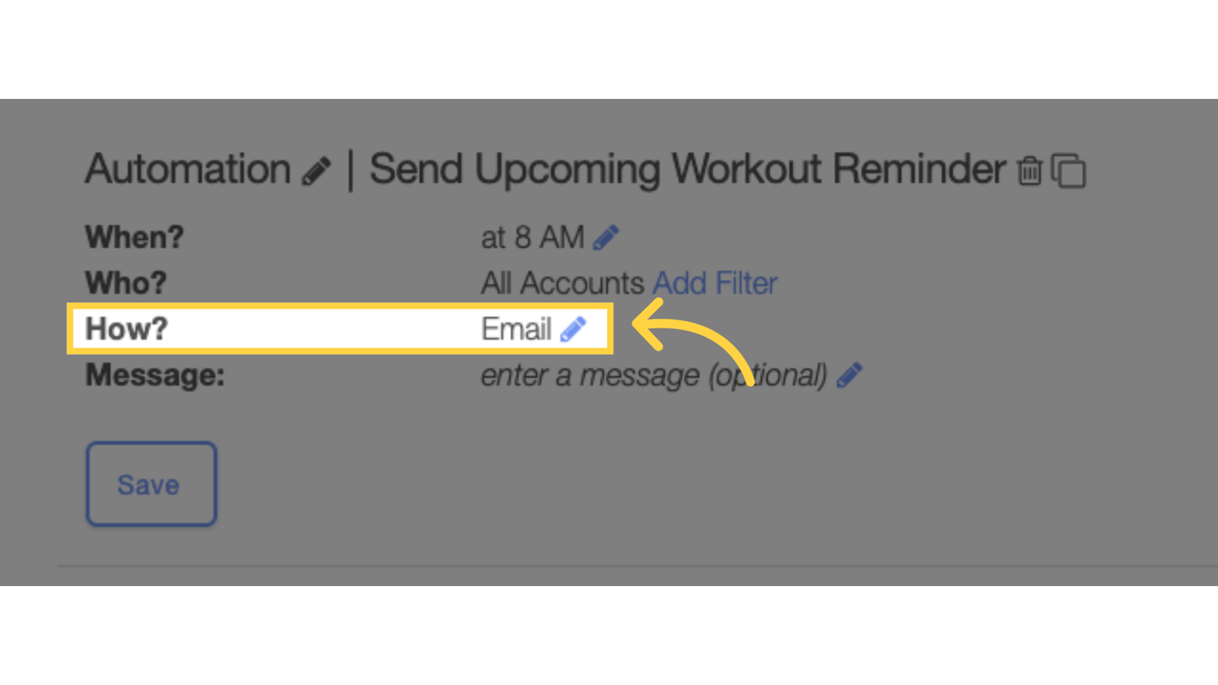 Select how to send the notification (Email, iOS/Android Push Notification, Platform Message, SMS Text Message).