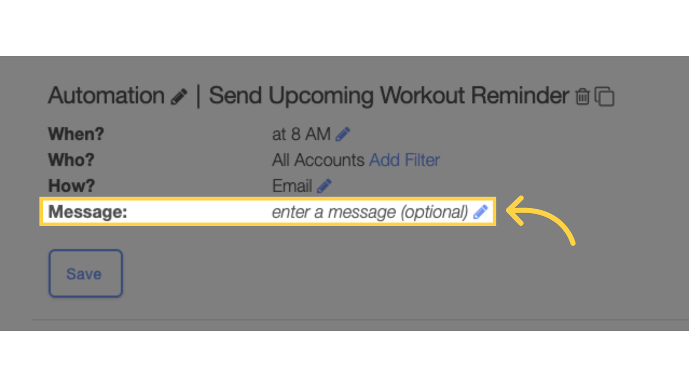 (OPTIONAL): Enter a custom message.
