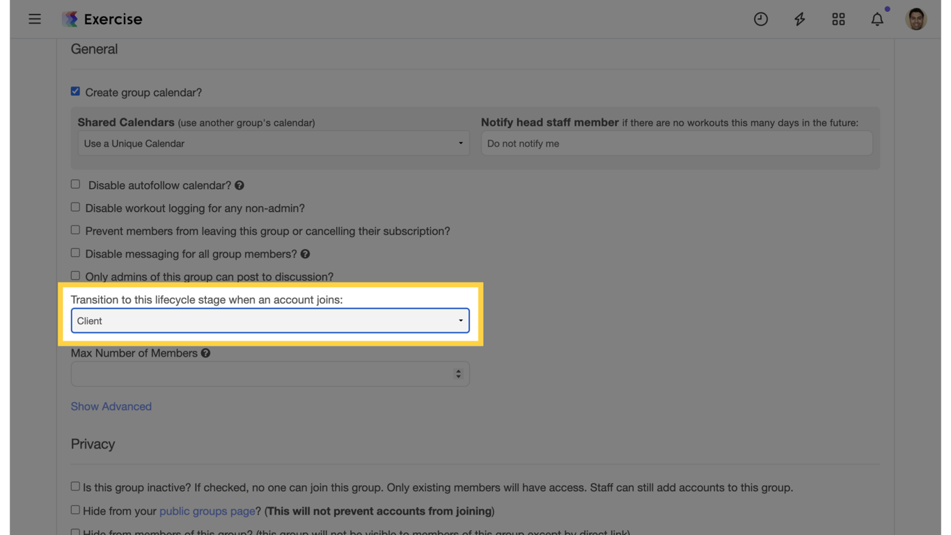 Select Lifecycle Stage
