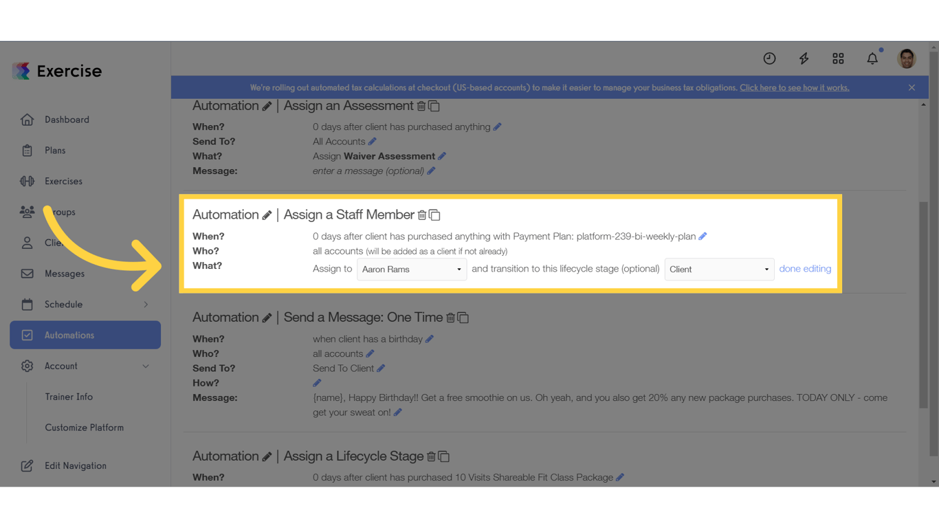 Assign Staff Member Conditions