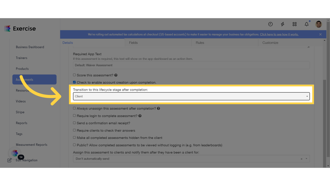 Transition Lifecycle Stage