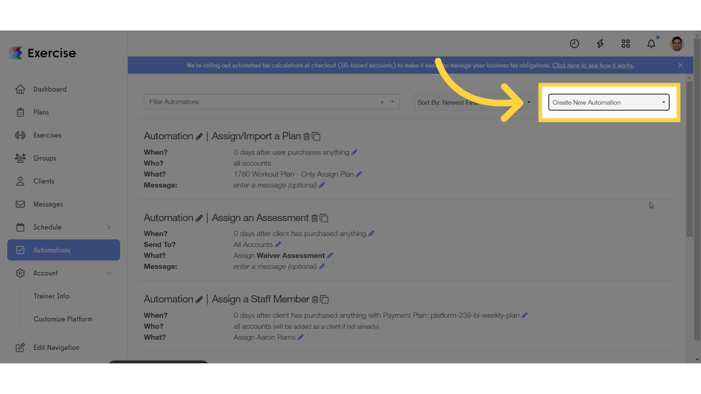 Create New Automation