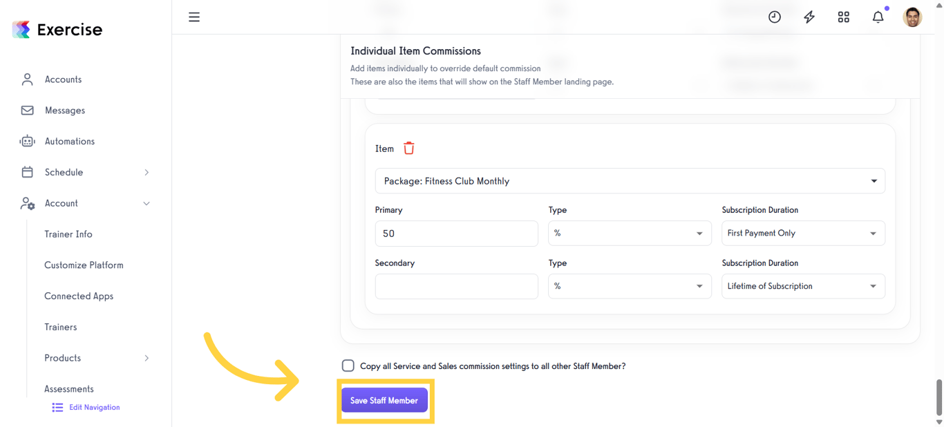 Click 'Save Staff Member'.