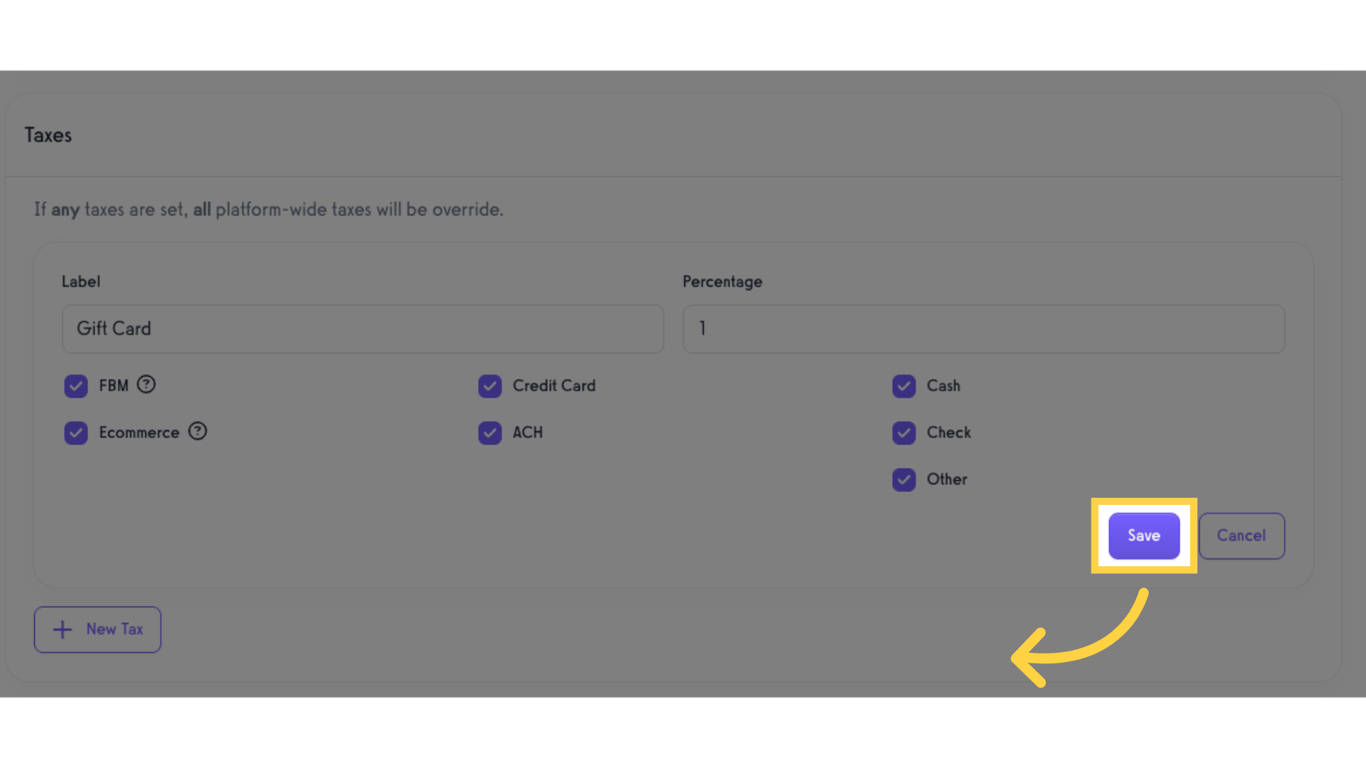Click 'Save' button.