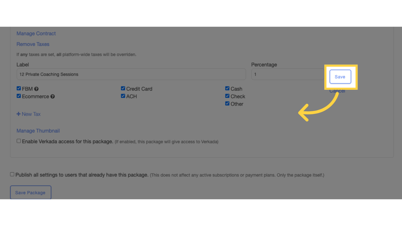 Click 'Save' button.
