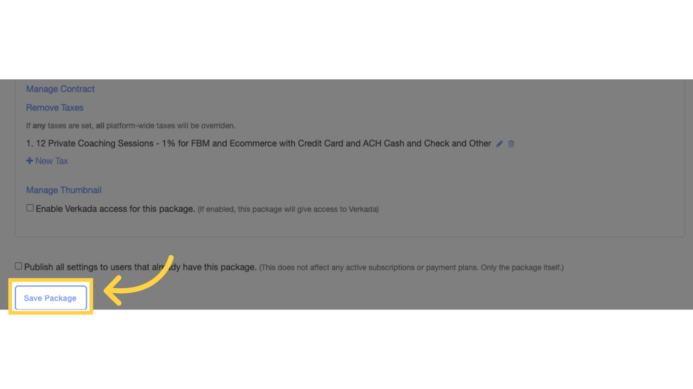 Click 'Save Package' button.
