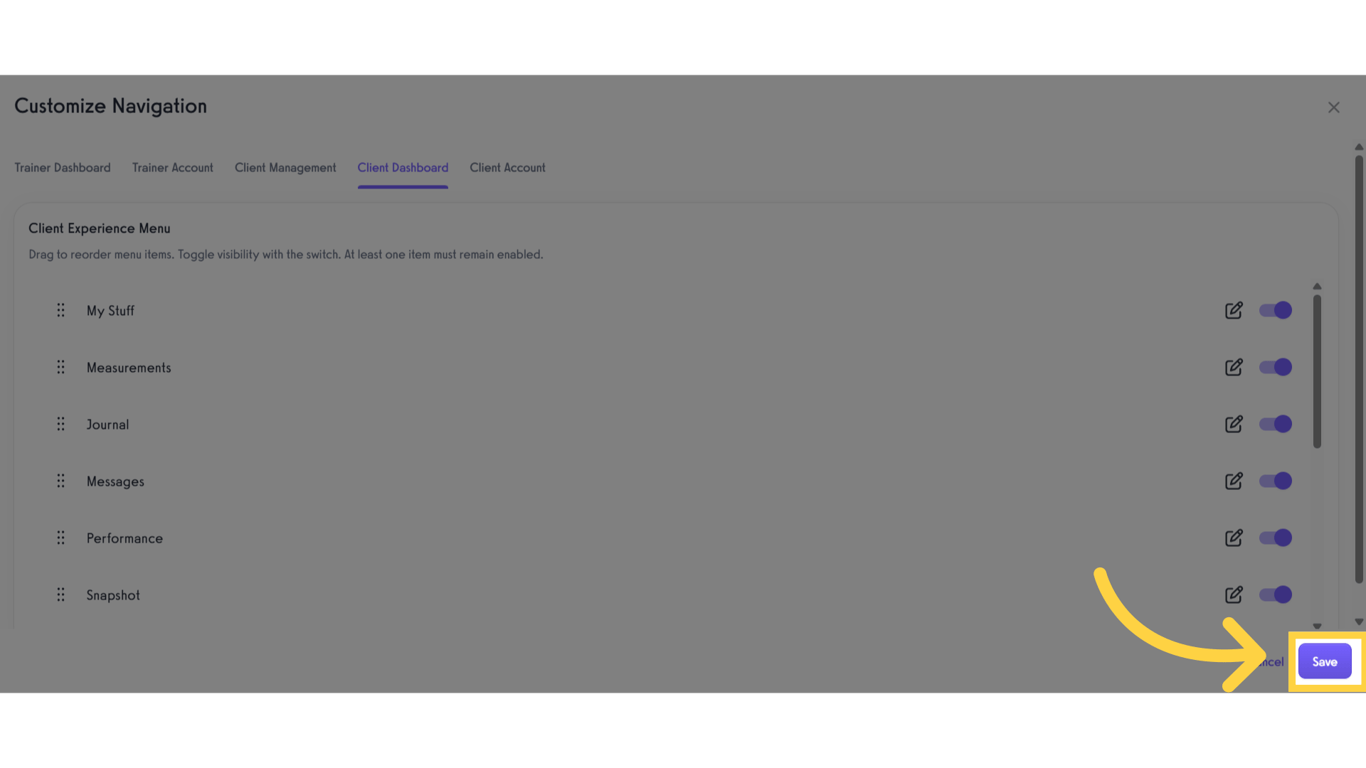 Click on the Save button