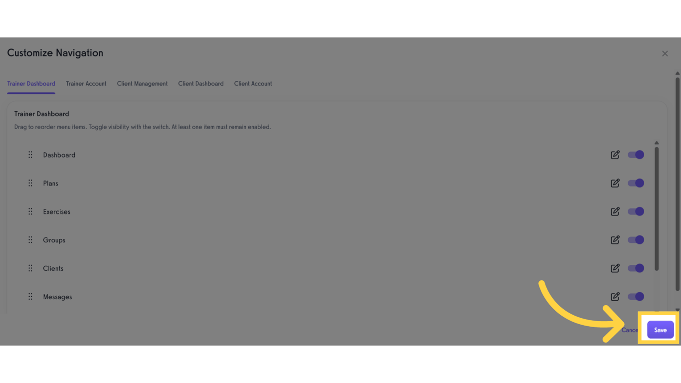Click on the Save button