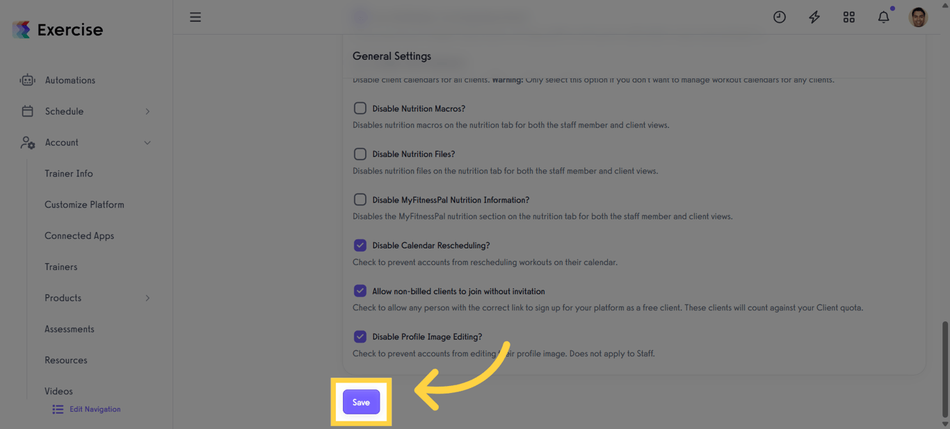 Save Customization Changes