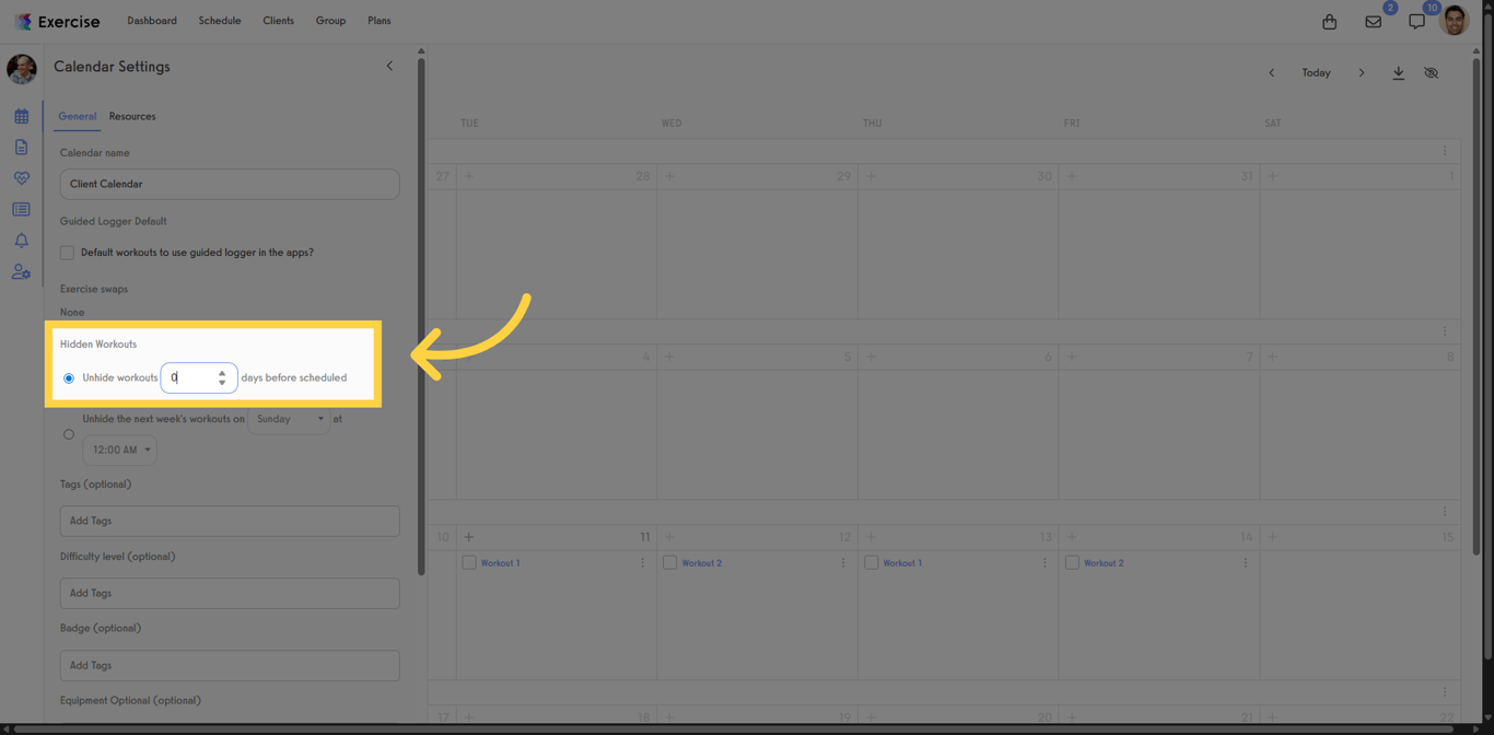 Screenshot showing visibility delay setting field.