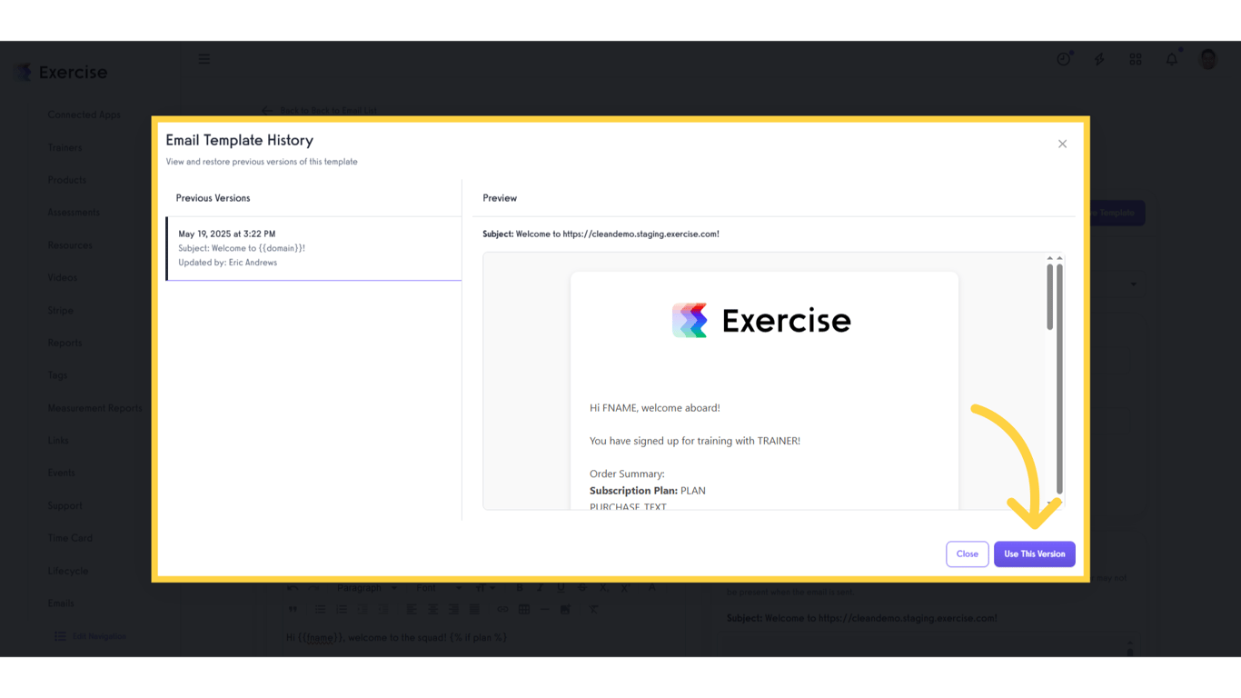 Revert to Old Version