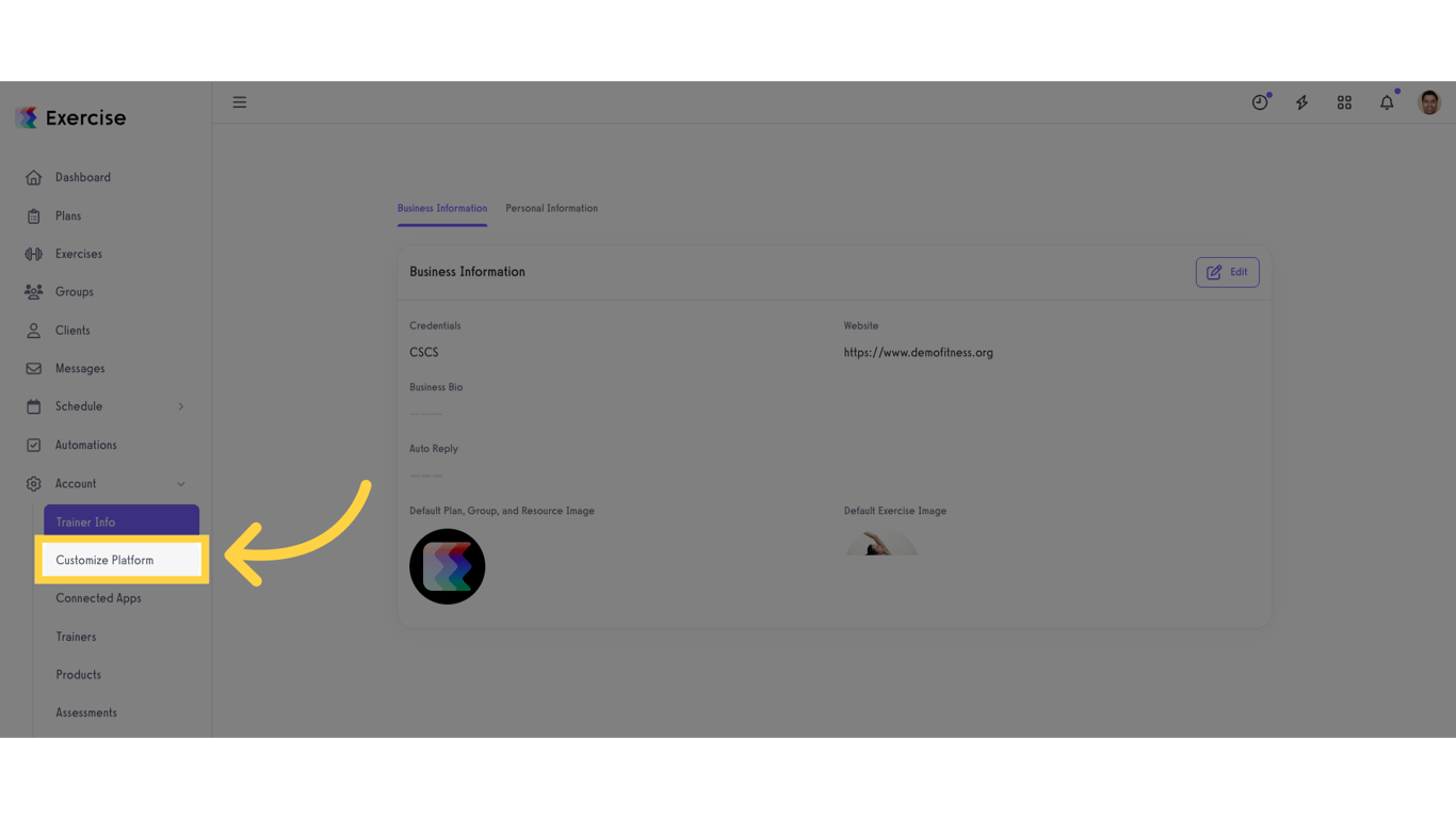 Click 'Customize Platform'.