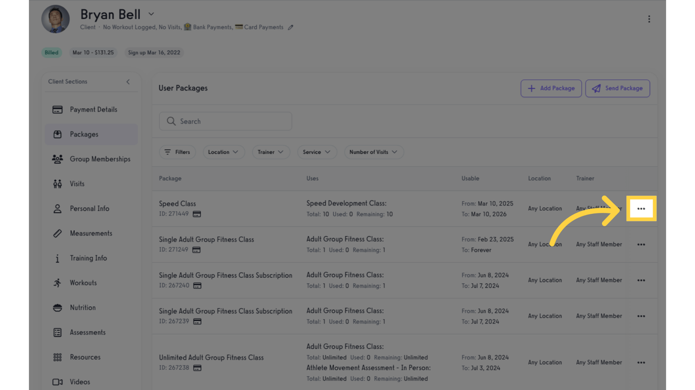 Open the package menu.