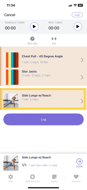 View the Workout Logger