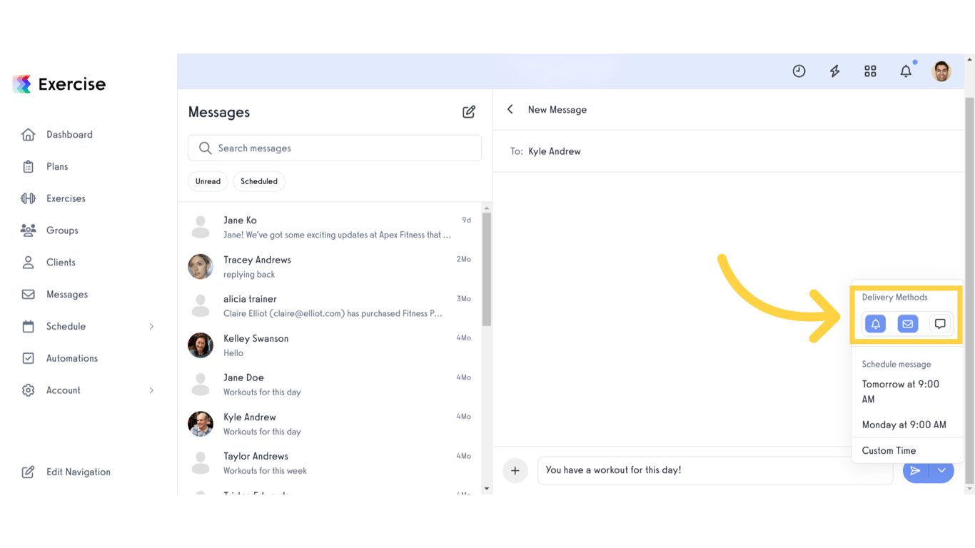 Select Delivery Method