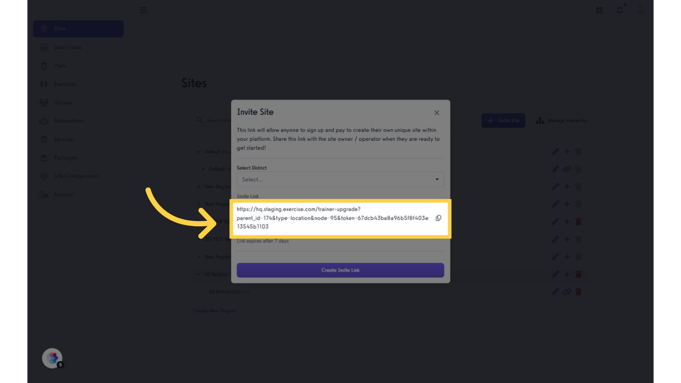 Copy the invite link and open it in a new tab or window.