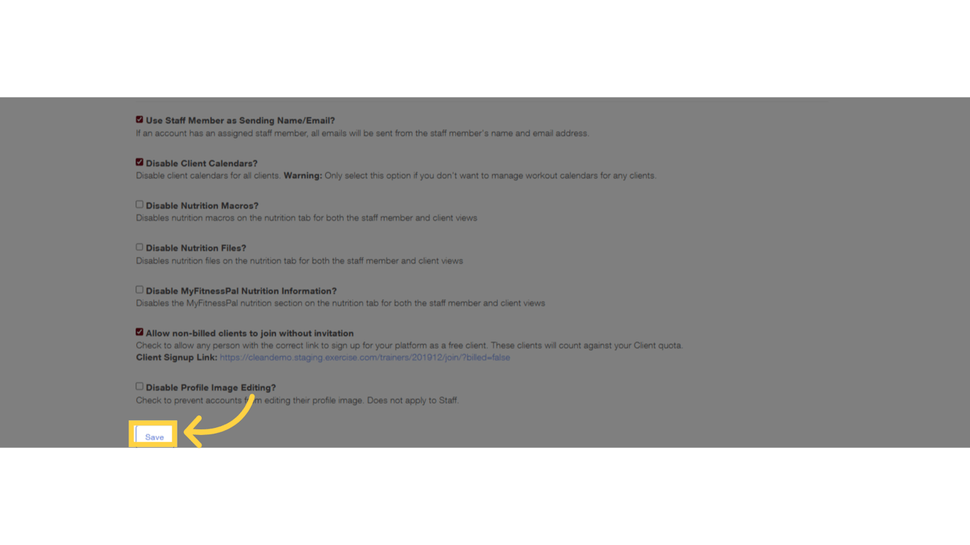 Click 'Save' button.