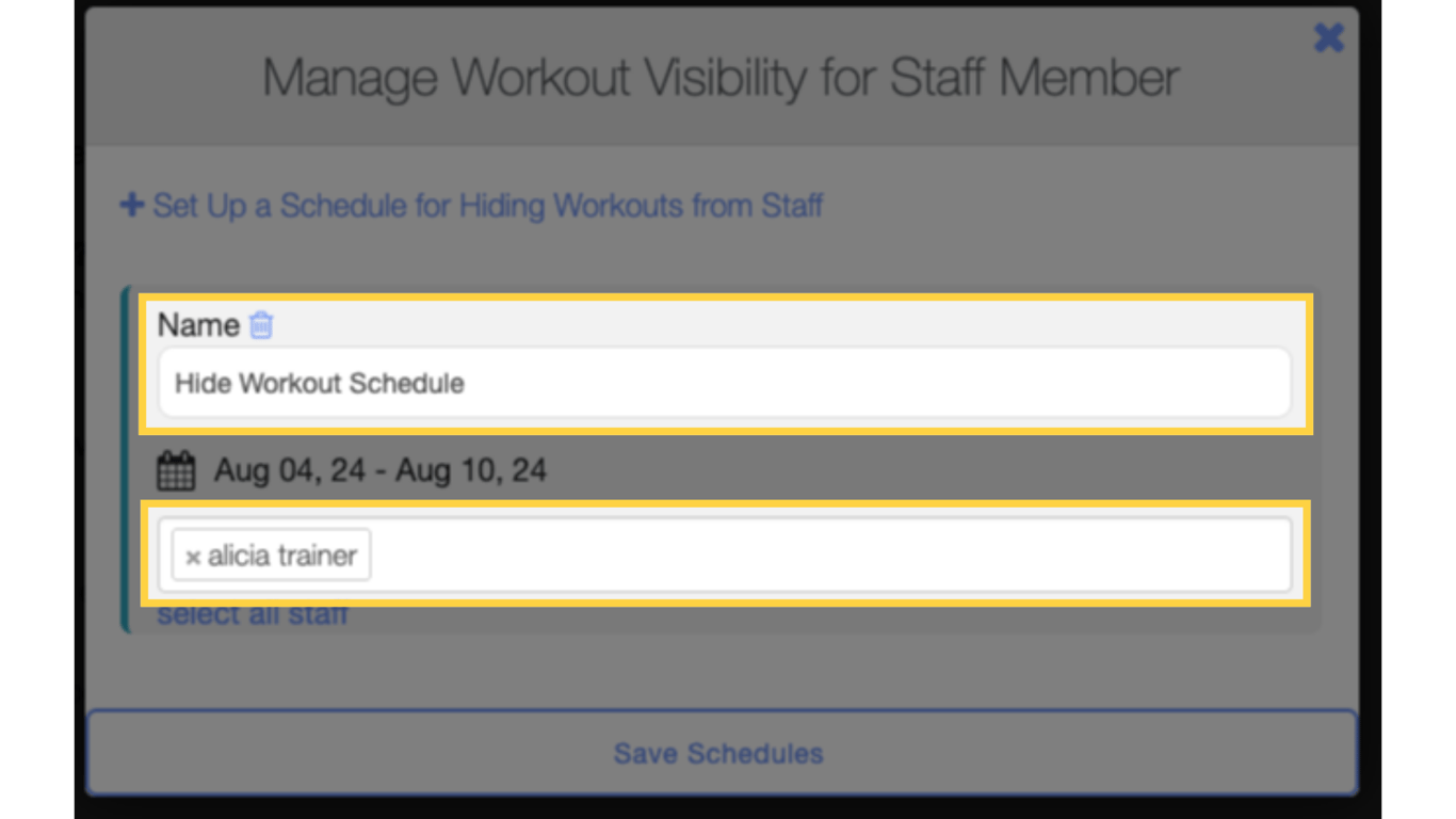 Enter the name and select the staff.