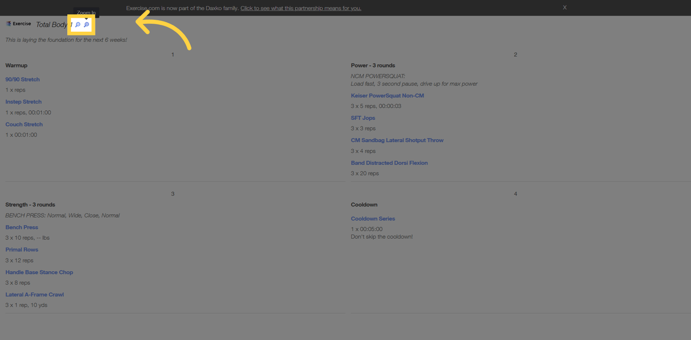 Screenshot showing zoom adjustment buttons in TV View