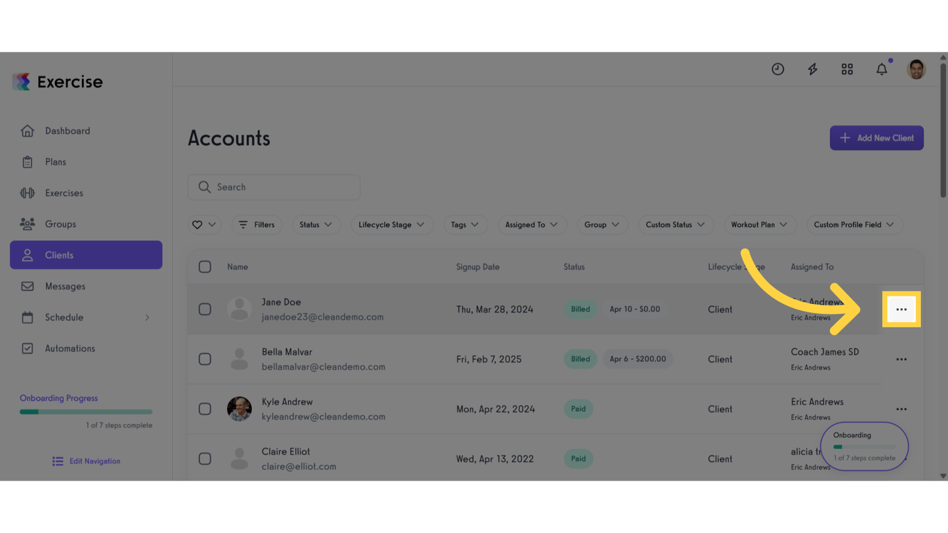 Click three dot menu.