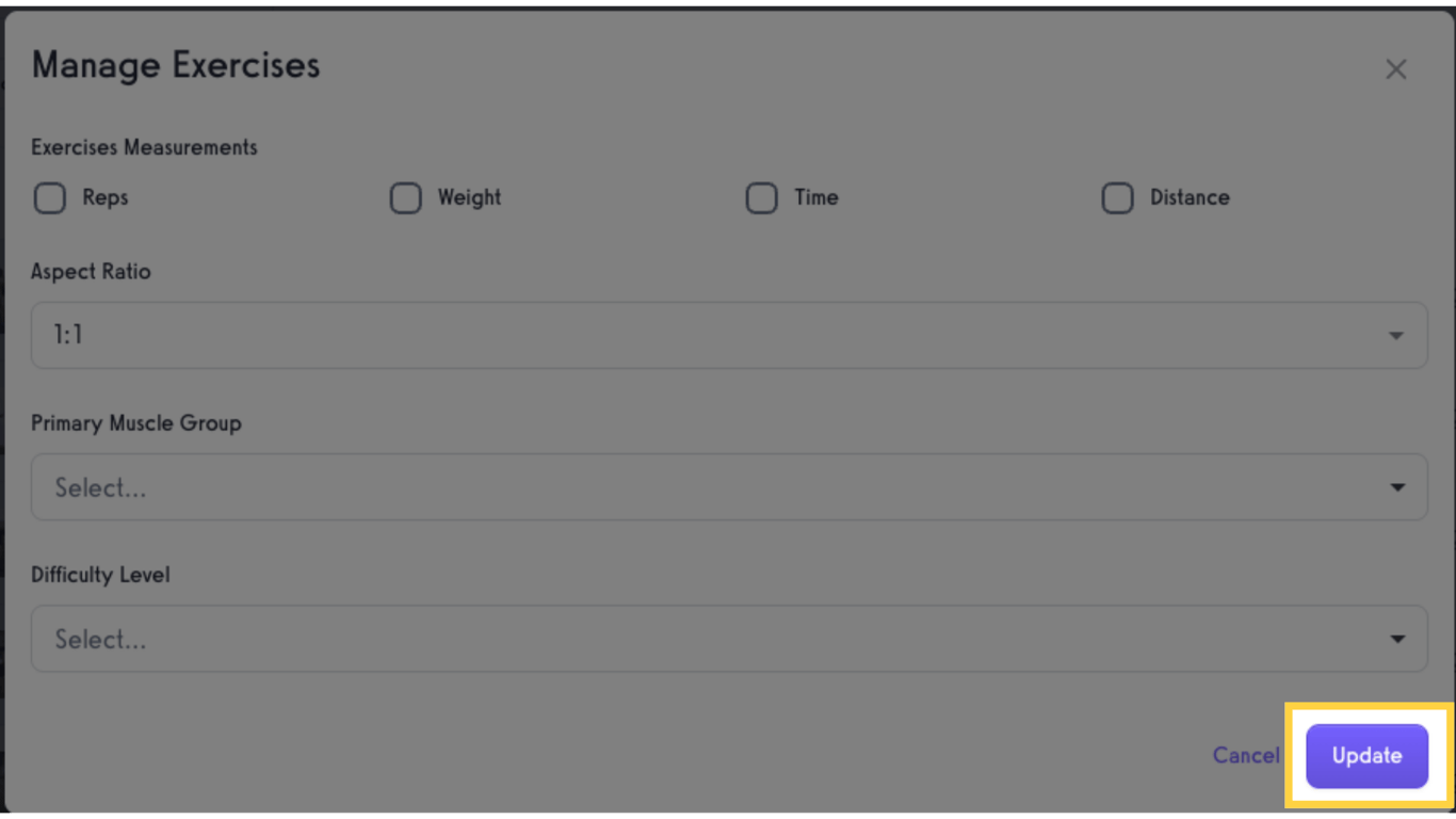 Click 'Update' button to confirm.