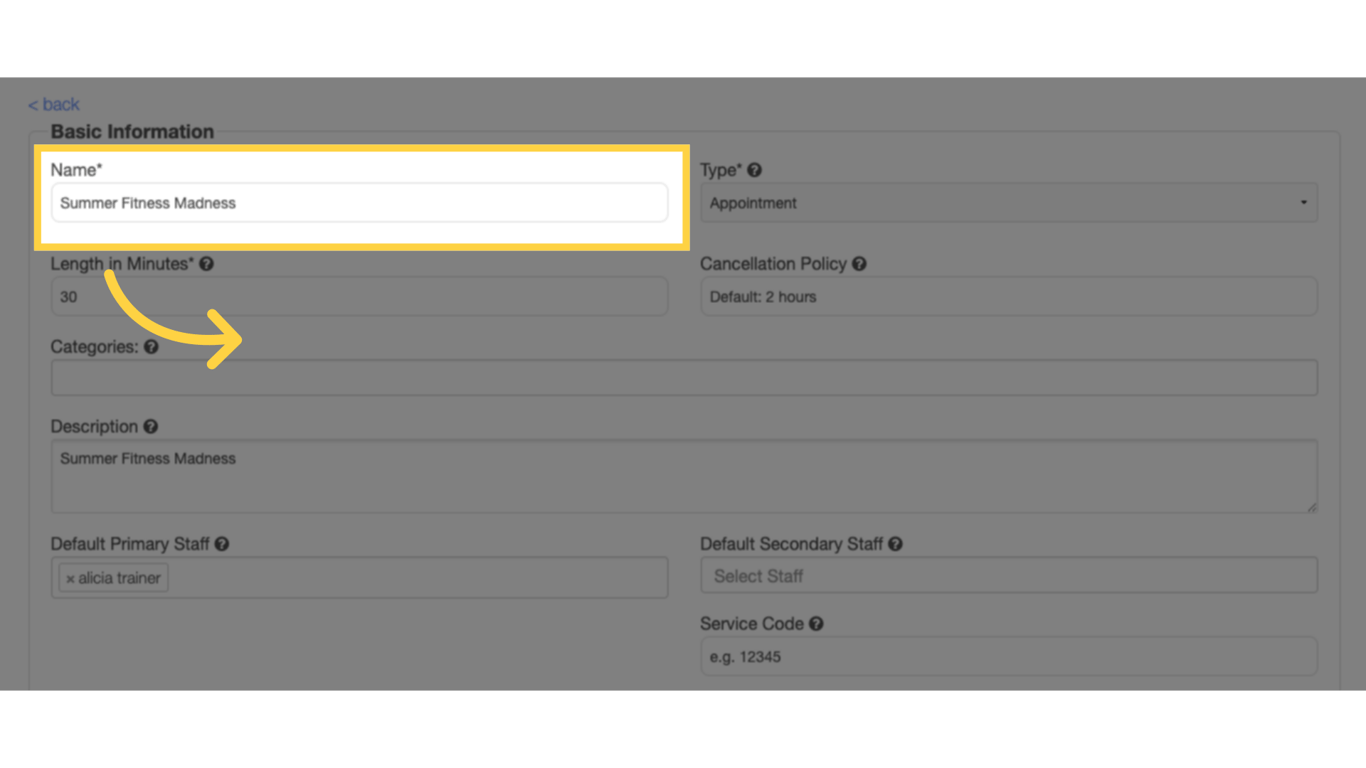 Edit the name in the first entry field.