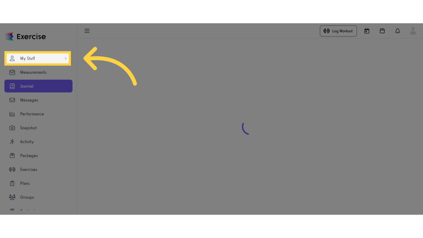 Click the 'My Stuff'