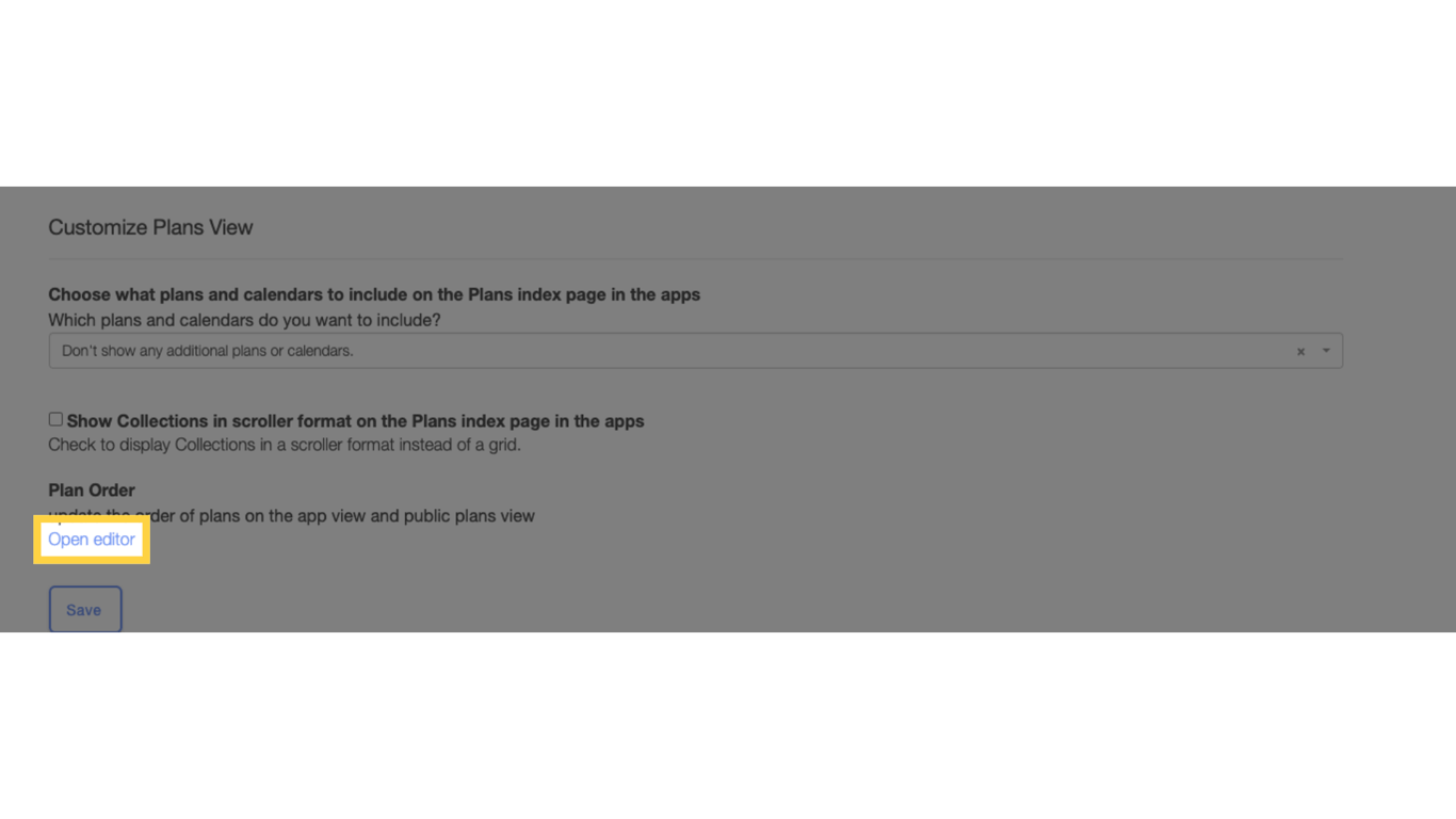 Customize Plans View