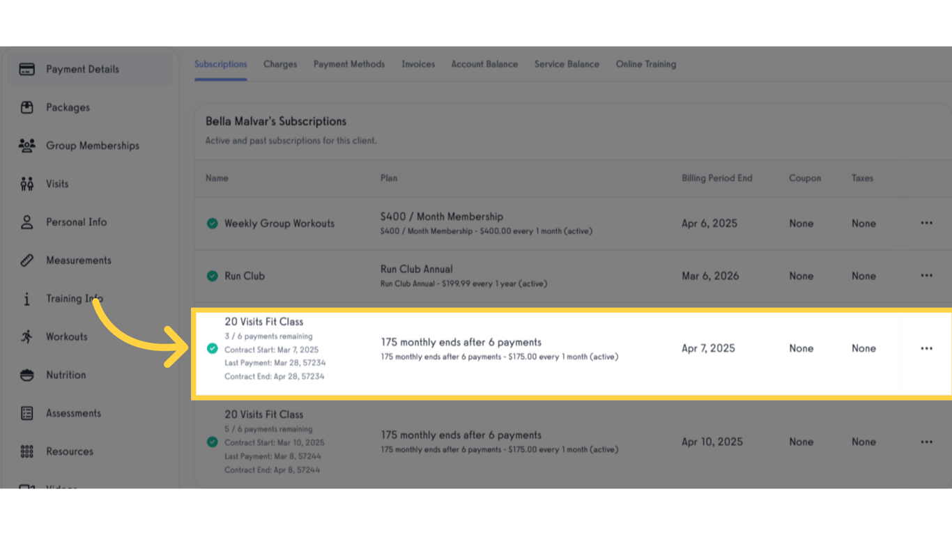 Check if the updated successful payments already reflected in the Subscription tab under Payment Details page.