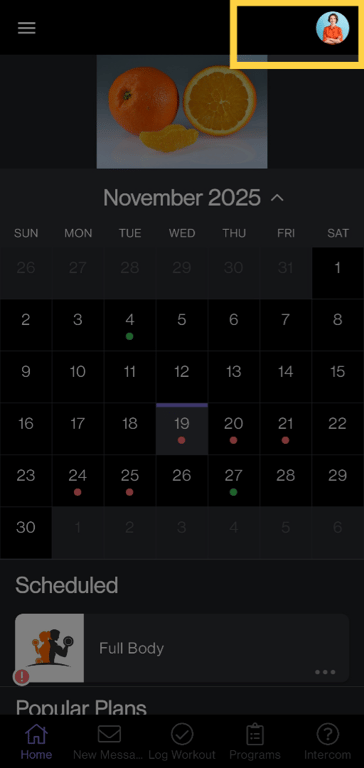 Tap Your Profile Image