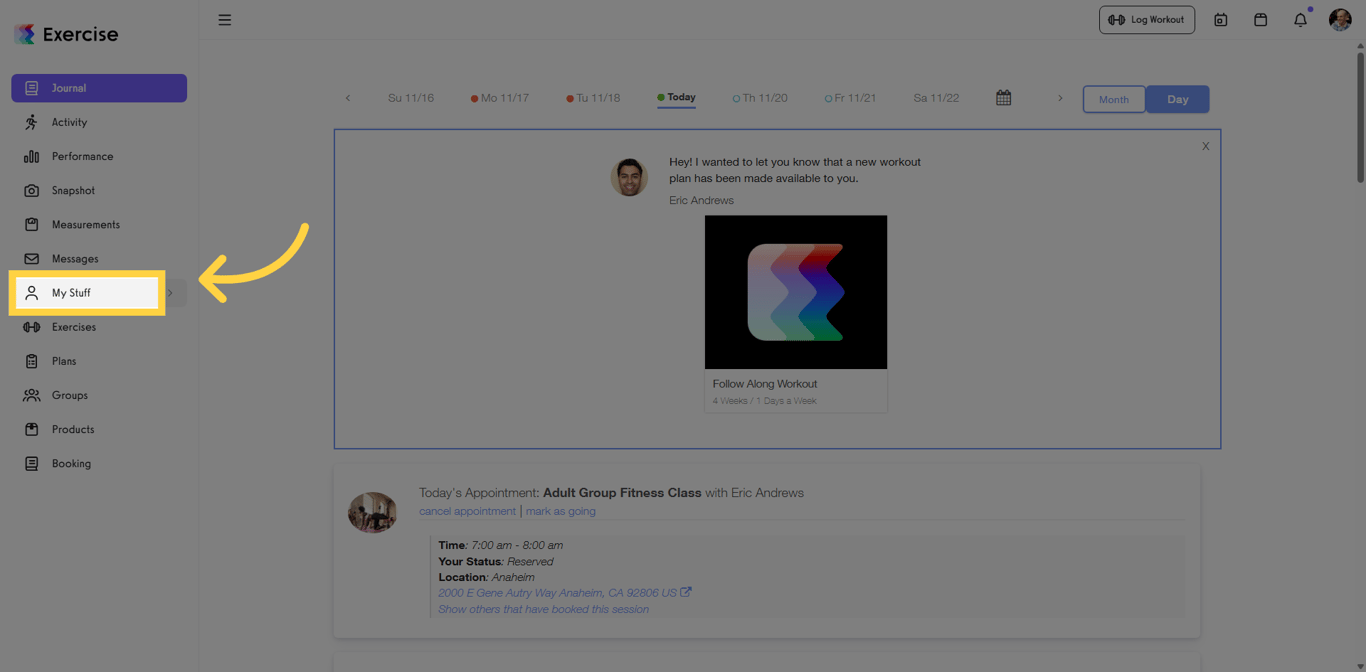 Access My Stuff Section