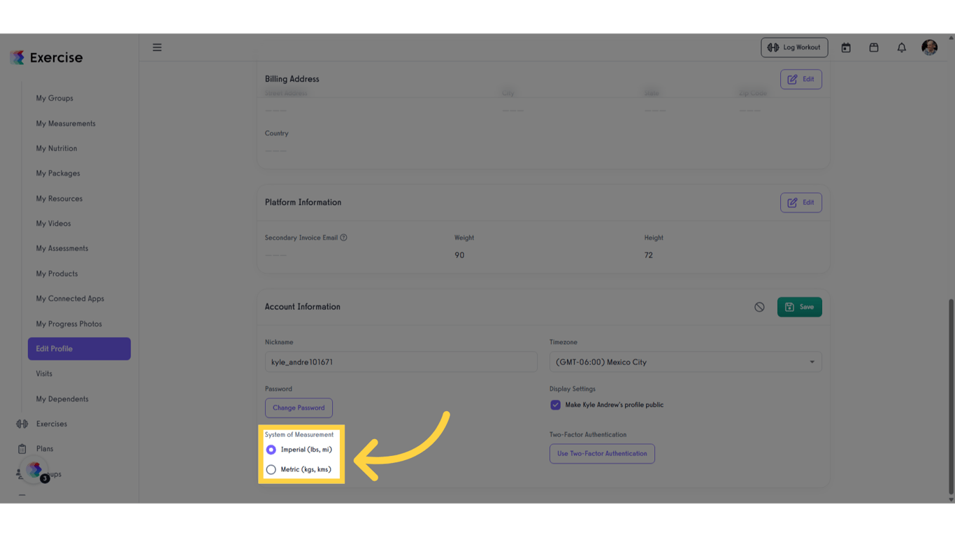 Enable metric measurements. 
