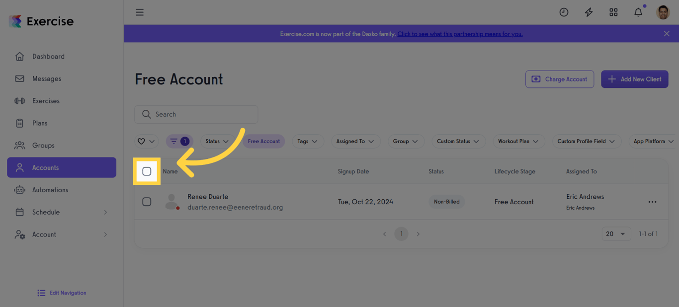 Select All Free Accounts