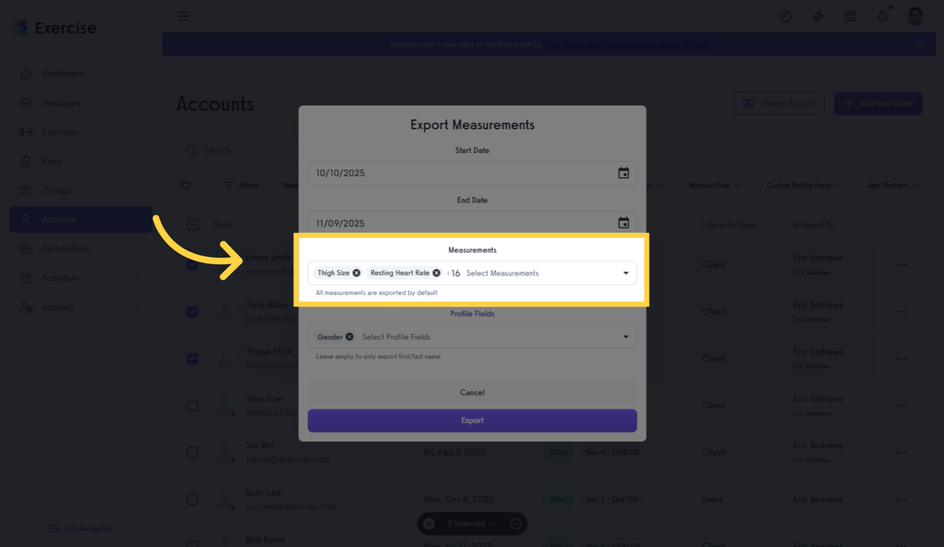Choose Which Measurements to Include.