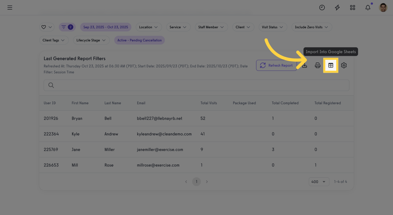 Choose your preferred export file type.