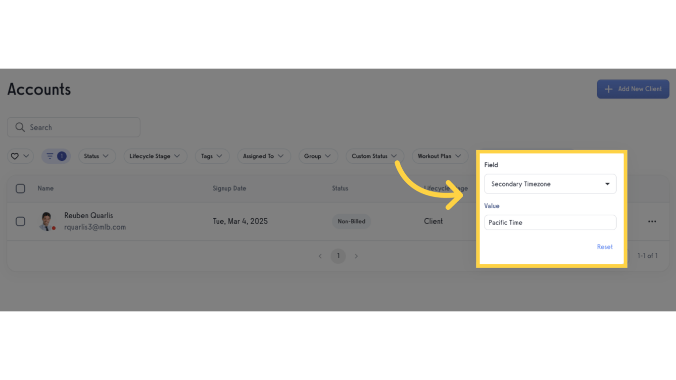 Enter 'Profile Field' value.