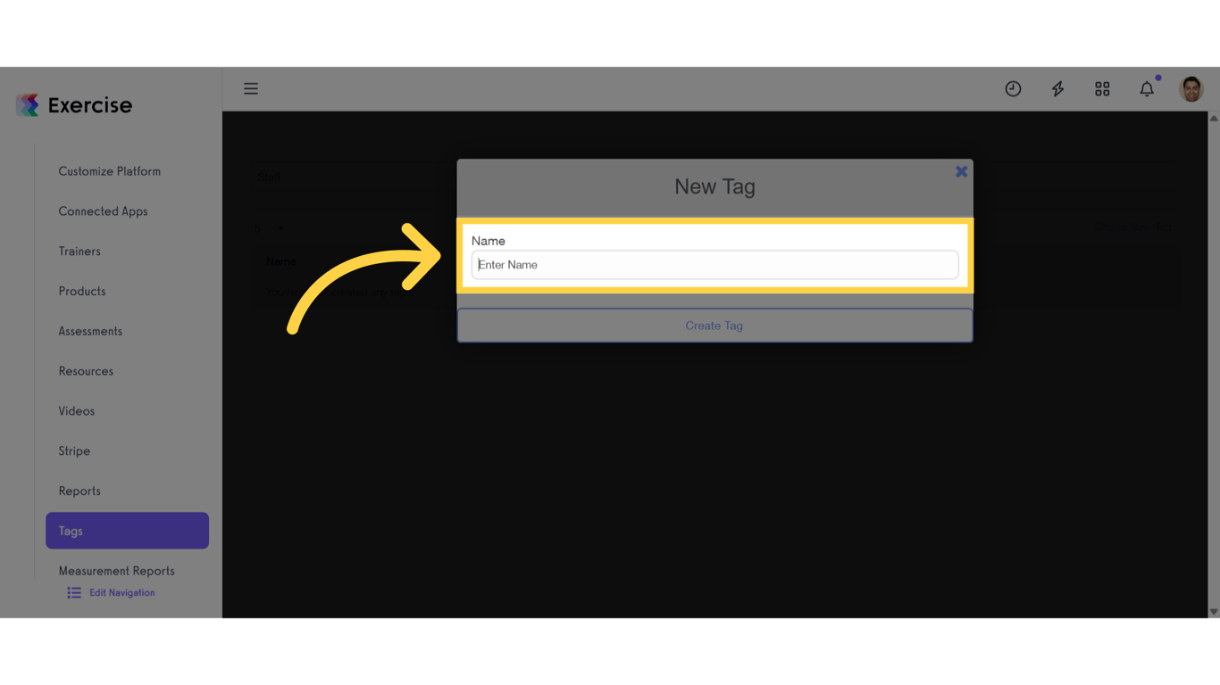Enter a new tag name