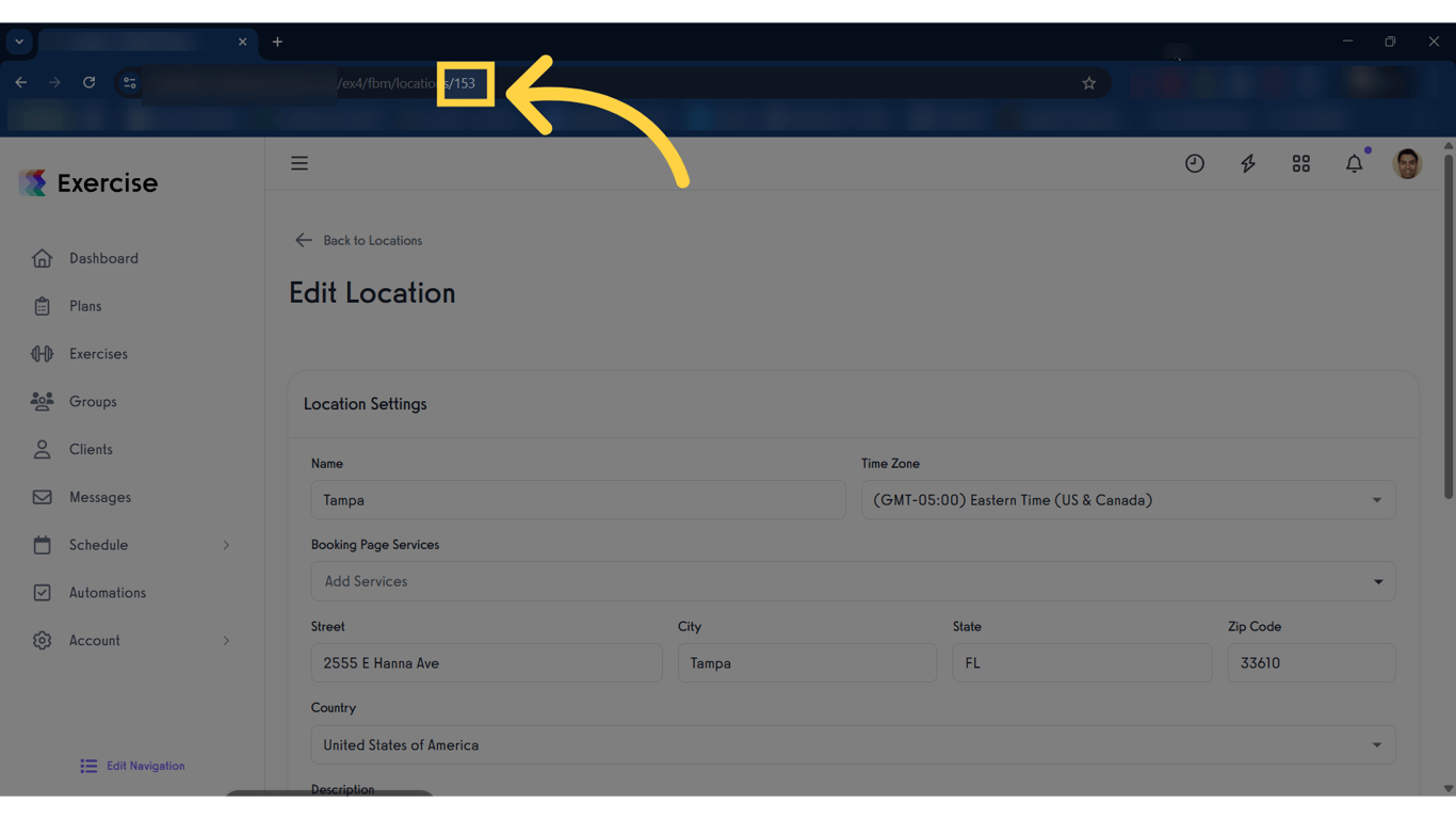 You’ll see the Location ID in the Address Bar